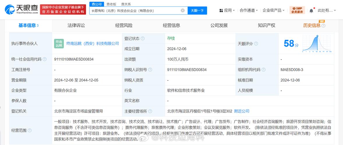 【董宇辉成立长歌有和科技合伙企业】天眼查app显示